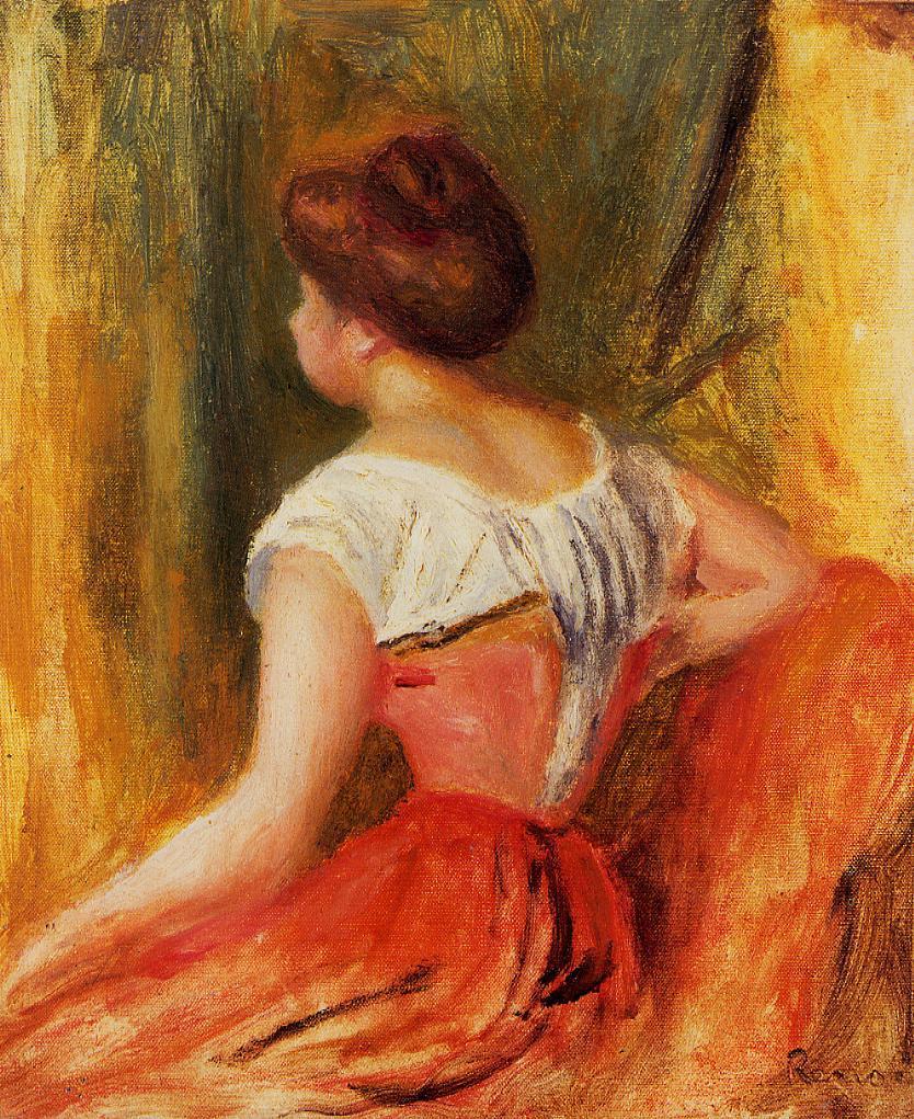 Seated Young Woman by Renoir - Pierre-Auguste Renoir painting on canvas